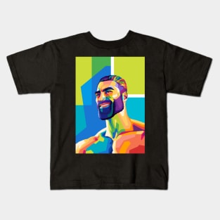 GigaChad Meme wpap Pop Art Kids T-Shirt